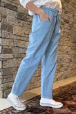 Made in Italy Baby Cord Classic Slim Jogger Light Denim